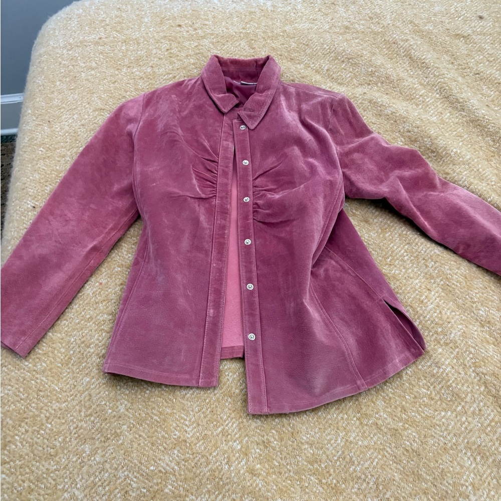Women's Pink suede western button down